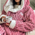 Snuggs Blanket Robe Engraved Lines Cashmere